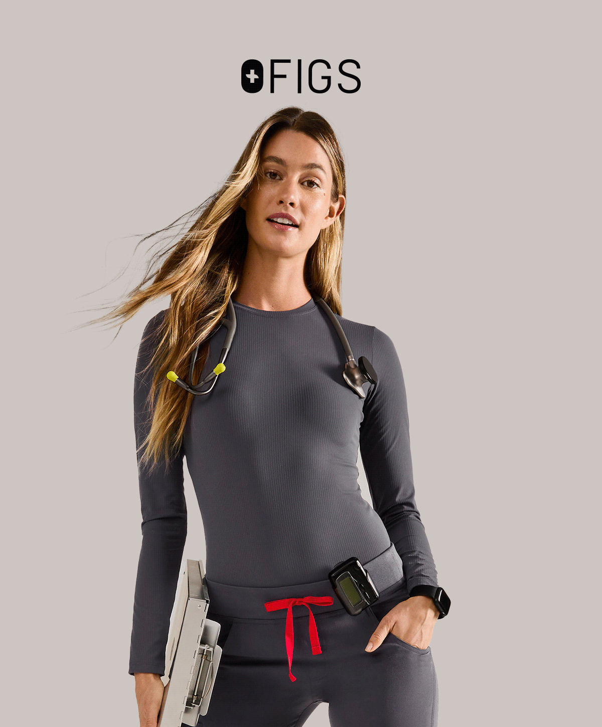Lightweight and layerable ribbed underscrubs