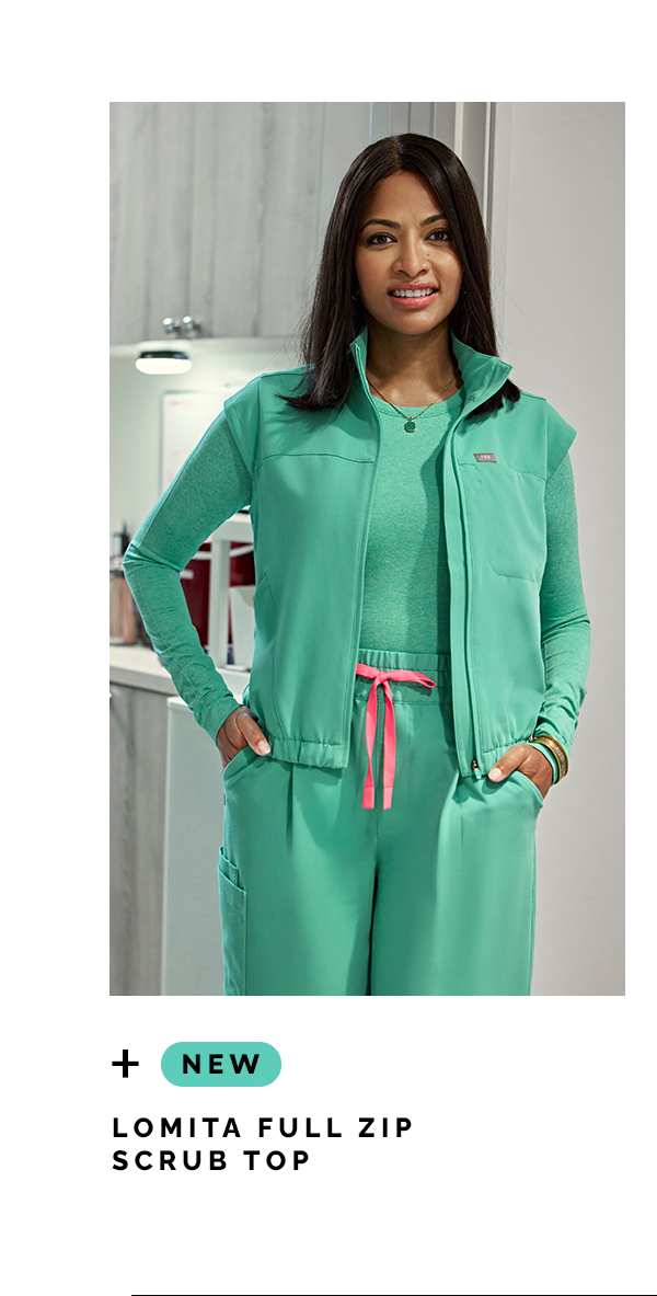 LOMITA FULL ZIP SCRUB TOP