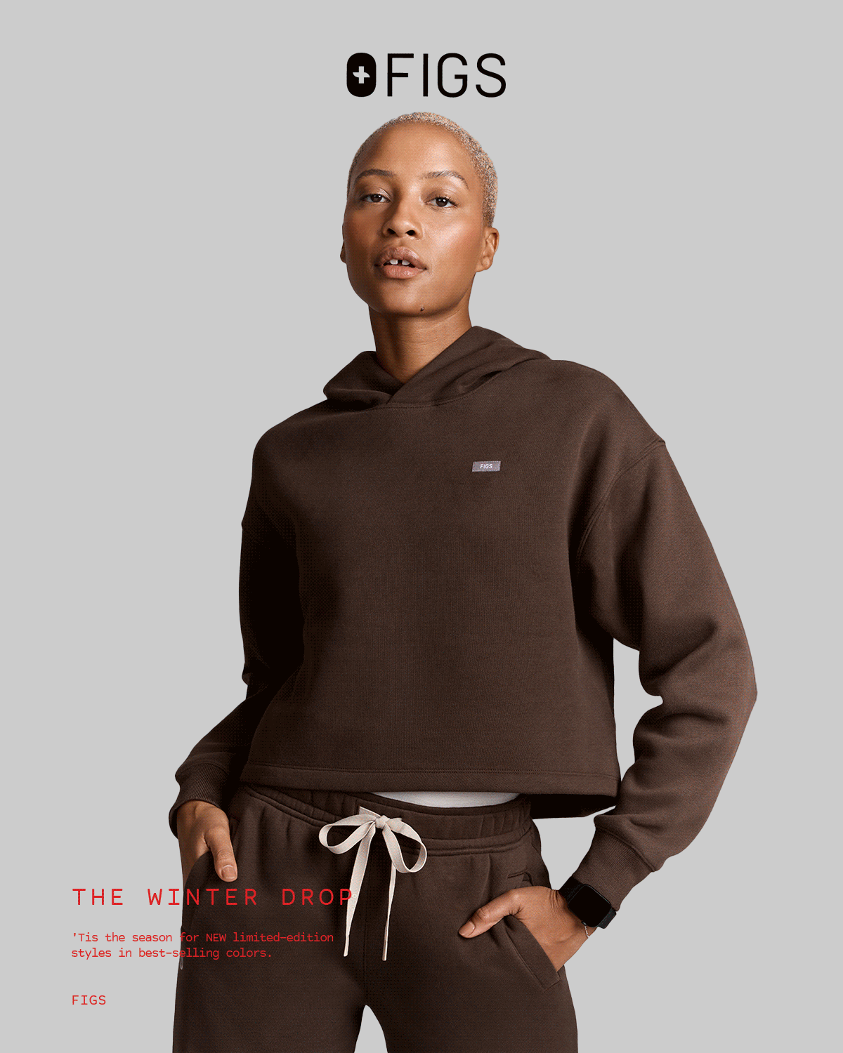 Our comfiest sweats and matching accessories in classic colors and NEW HOT FUDGE. Because the best way to be Off-Shift™ is horizontally. 