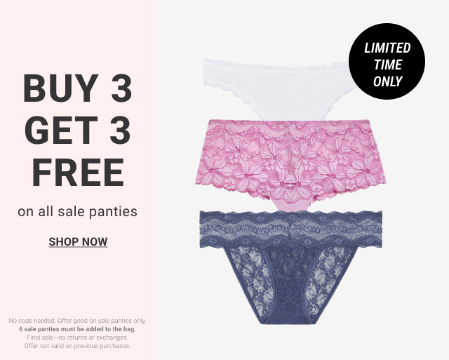 Buy 3 Get 3 Free On All Sale Panties