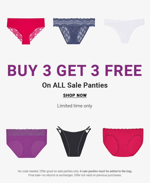 Buy 3 Get 3 Free On All Sale Panties