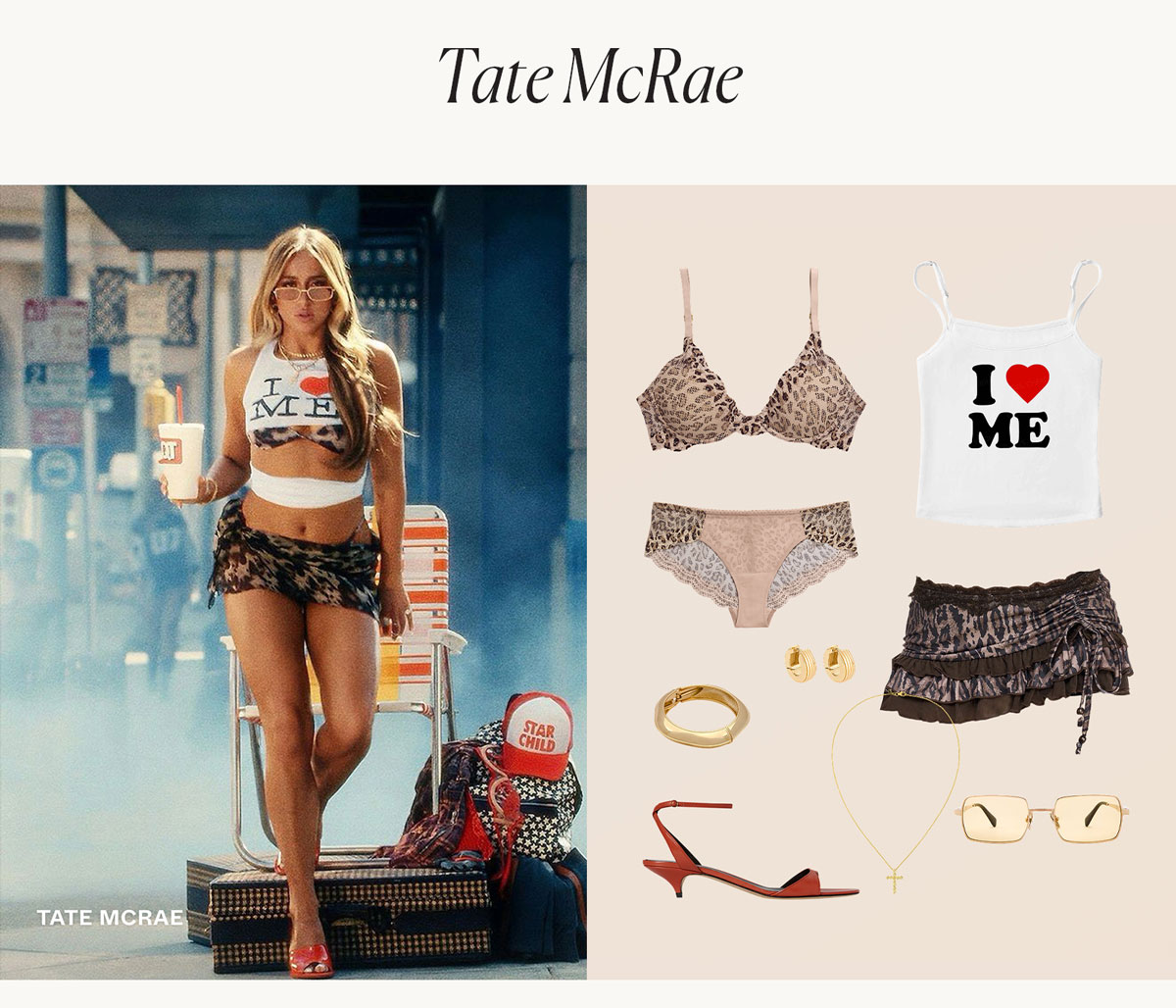Tate McRae: Signature All You Bra in Spotted Leo