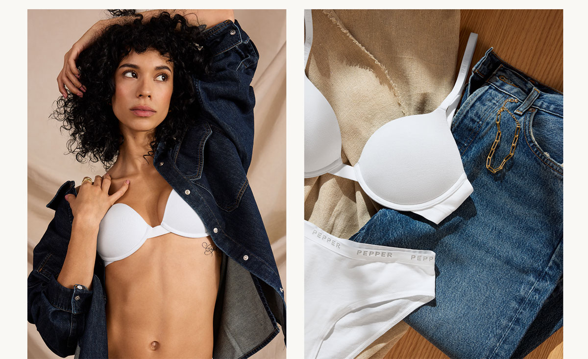 Supima Cotton - Lift Up Bra - White