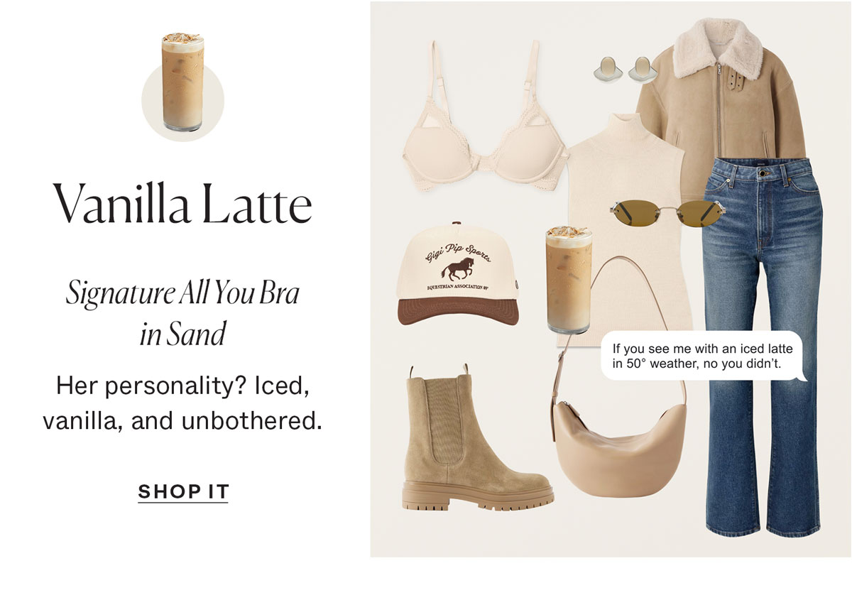 Vanilla Latte: Signature All You Bra in Sand