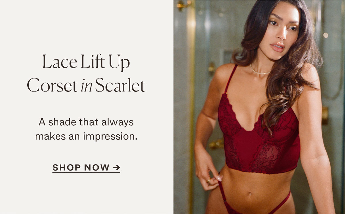 Lace Lift Up Corset in Scarlet