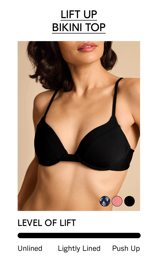 Lift Up Bikini Top —&nbsp;Level of Lift: Push Up