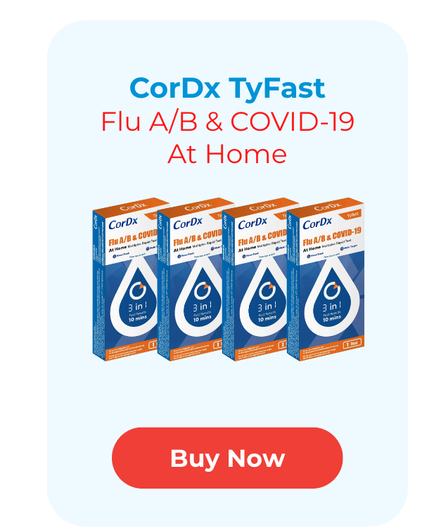 CorDx TyFast Flu A/B & COVID-19 At Home