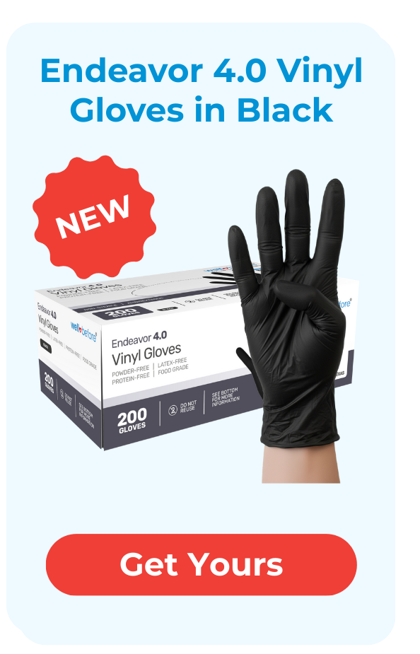 Endeavor 4.0 Vinyl  Gloves in Black