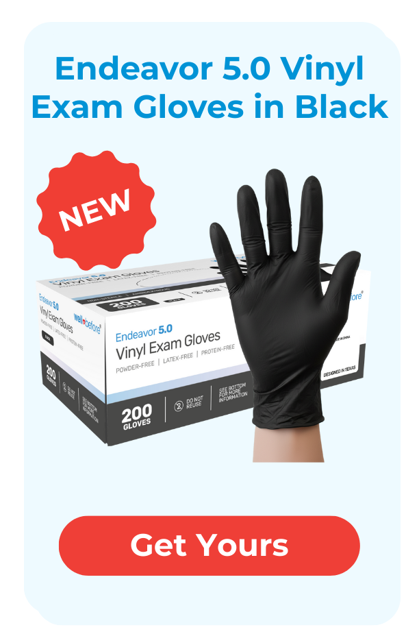 Endeavor 5.0 Vinyl  Exam Gloves in Black