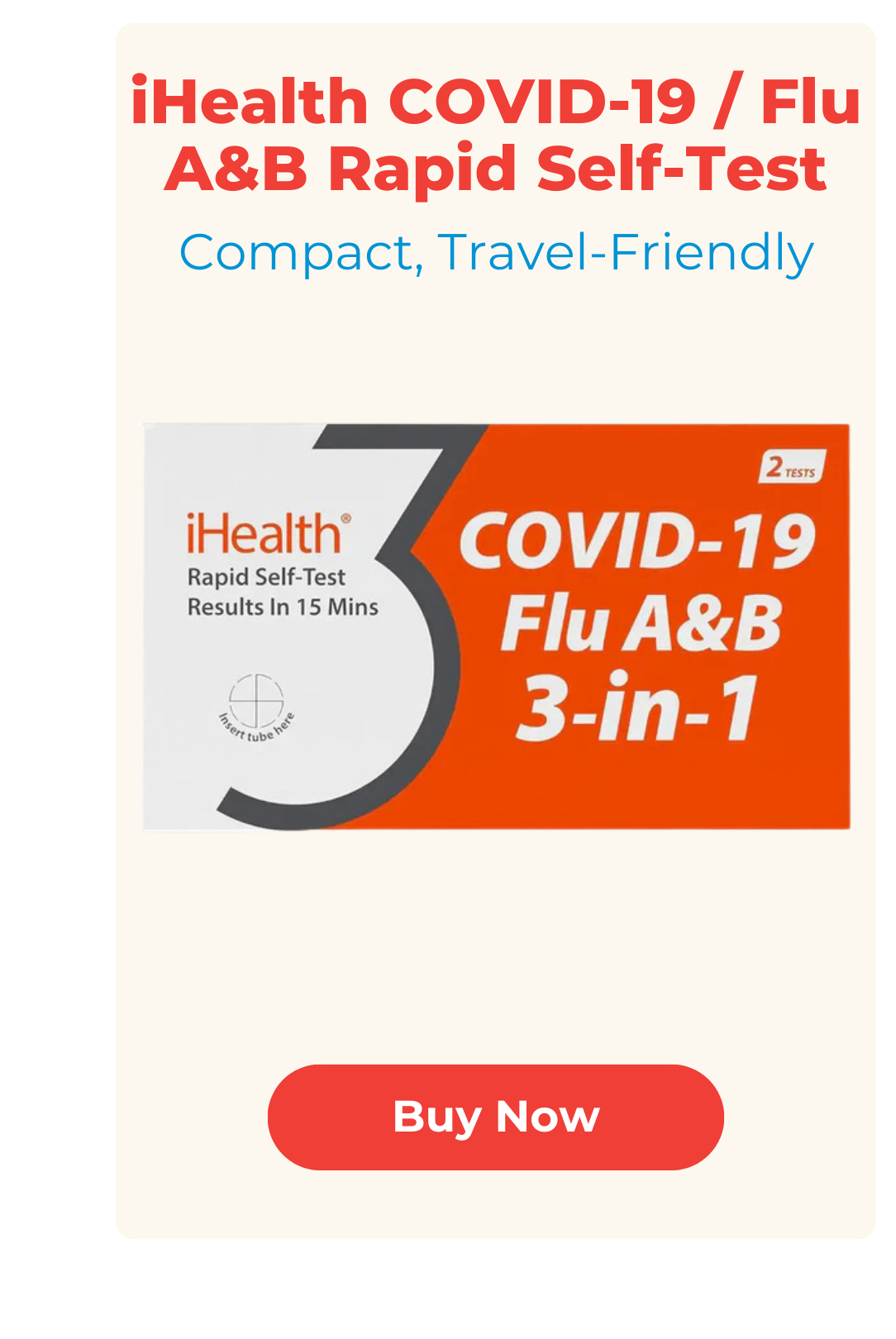 iHealth COVID-19 / Flu A&B Rapid Self-Test (2 tests)