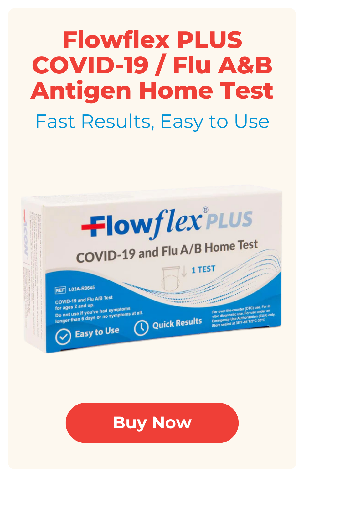 Flowflex PLUS COVID-19 / Flu A&B Antigen Home Test