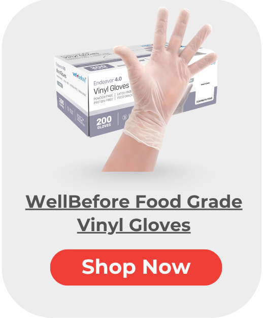 WellBefore Food Grade Vinyl Gloves