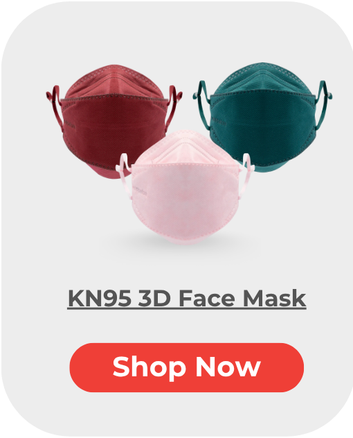 KN95 3D Face Mask | Comfort 3D Fit, Adjustable Ear Loops
