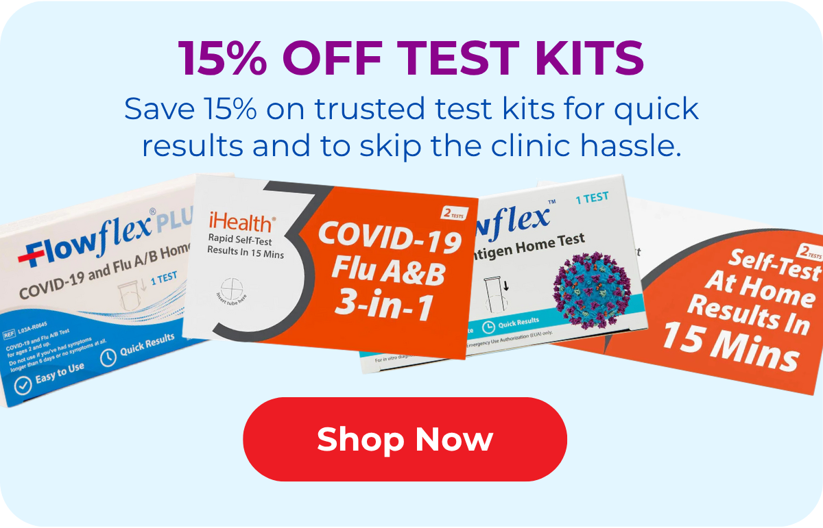15% off Test Kits