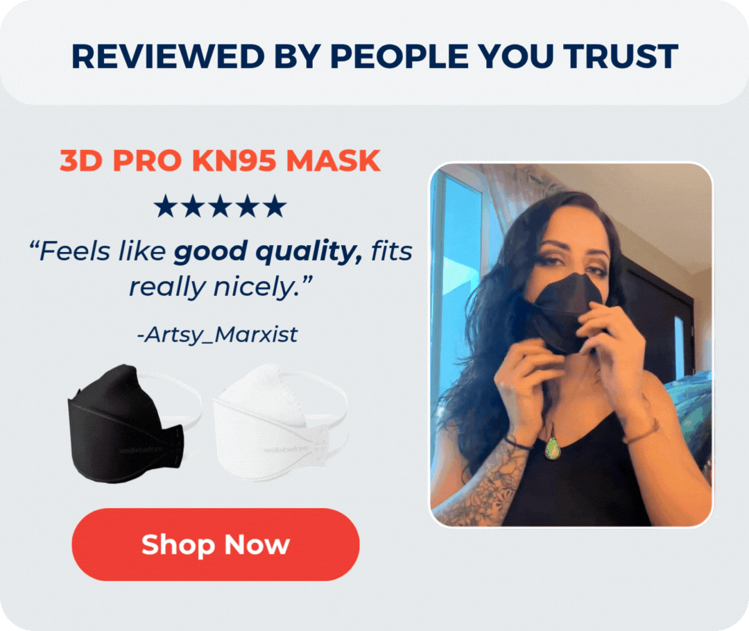KN95 3D Pro Face Mask | Premium 3D Fit, Anti-fogging, Adjustable Ear Loops