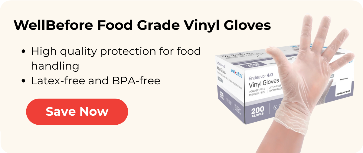 WellBefore Food Grade Vinyl Gloves