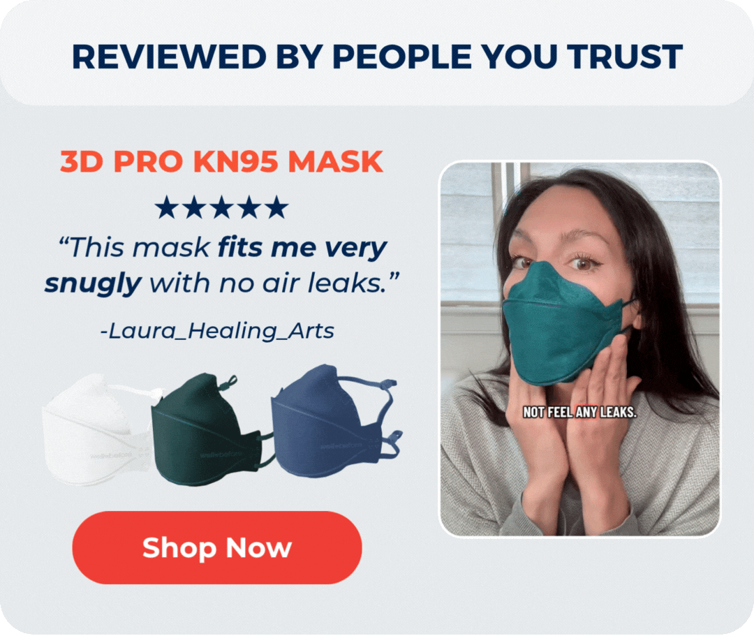 KN95 3D Pro Face Mask | Premium 3D Fit, Anti-fogging, Adjustable Ear Loops