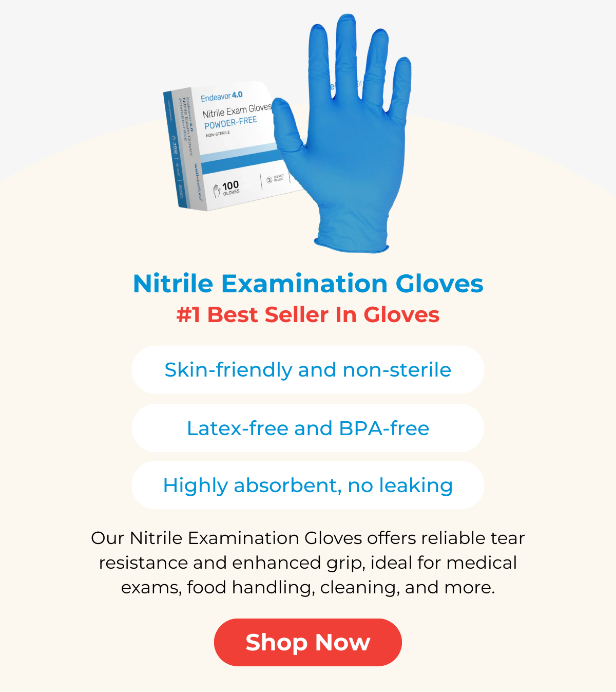 WellBefore Endeavor Nitrile Examination Gloves
