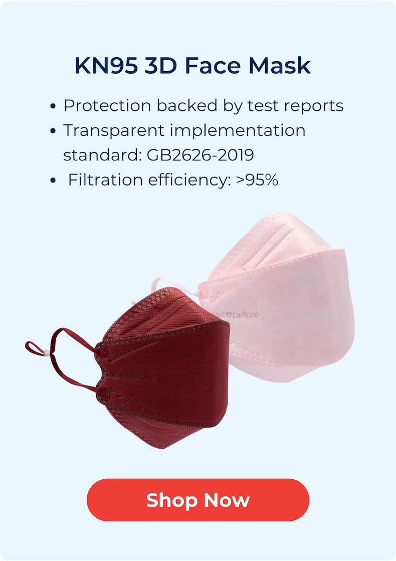 KN95 3D Face Mask | Comfort 3D Fit, Adjustable Ear Loops