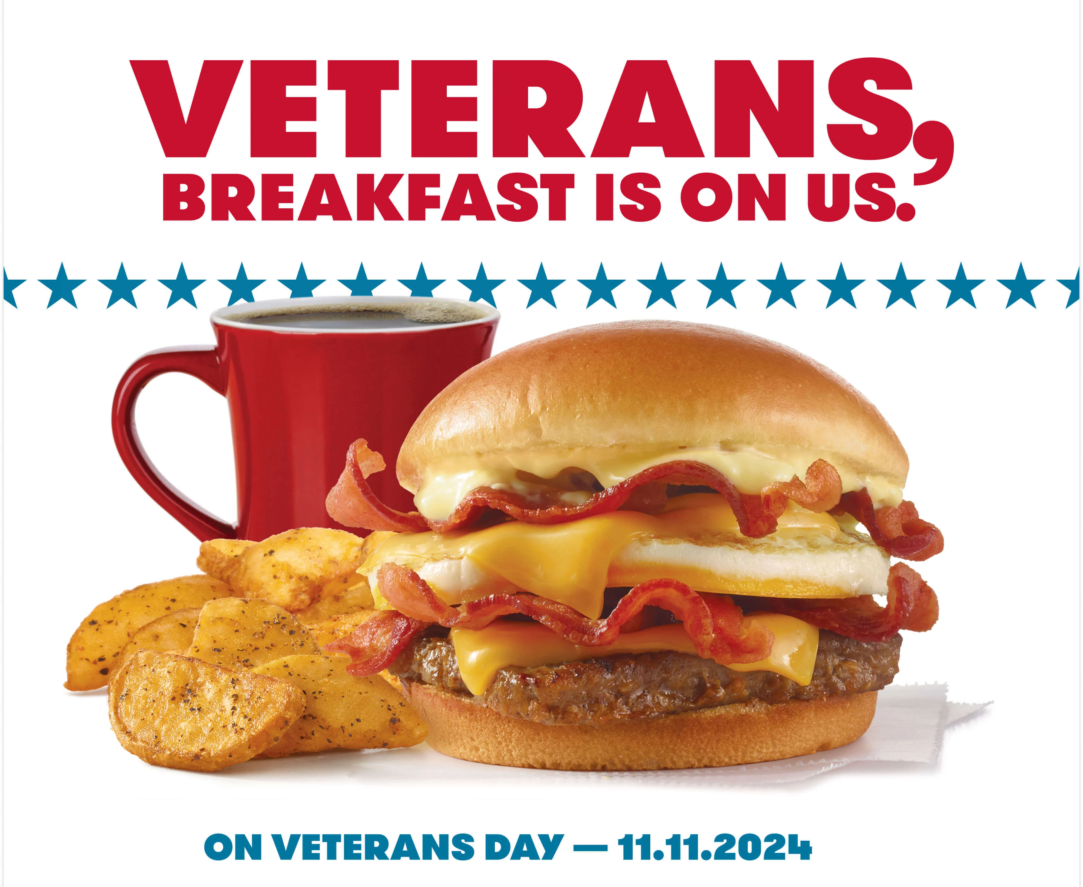 Free breakfast combo for vets.