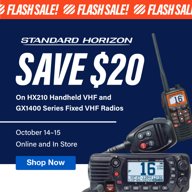 Flash Sale! Save $20 on Standard Horizon HX210 Handheld VHF and GX1400 Series Fixed VHF Radios