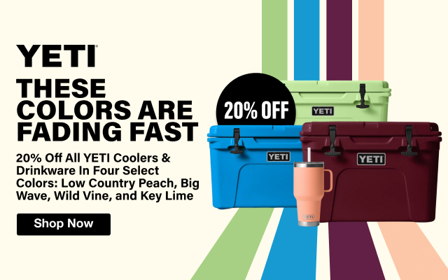 20% OFF all YETI Coolers & Drinkware in Four Select Colors - Shop Now