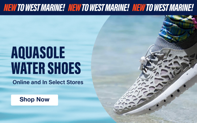 NEW TO WEST MARINE! AQUASOLE WATER SHOES Online and In Select Stores | Shop Now