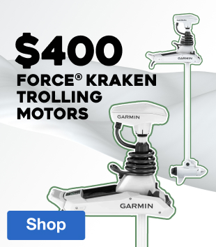 Shop & Save $400 on Garmin Force® Kraken Trolling Motors