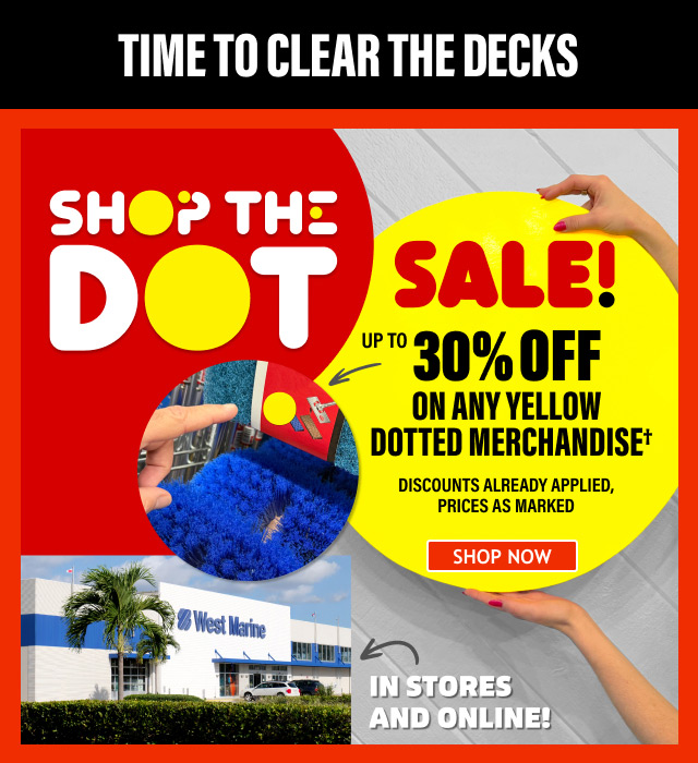 Time To Clear the Decks - SHOP THE DOT Sale! Up To 40% OFF any Yellow Dotted Merchandise†. Discounts already applied. Prices as marked. SHOP NOW 