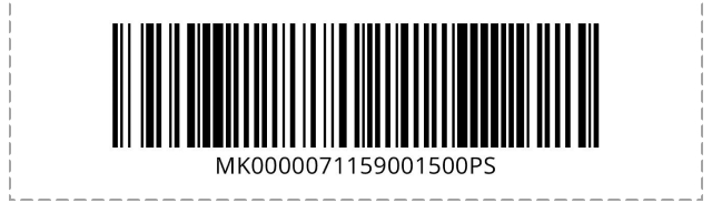 Barcode - MK0000071159001500PS