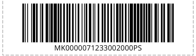 Barcode MK0000071233002000PS