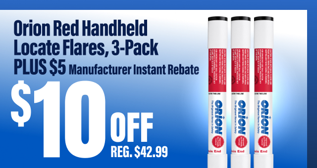 Orion Red Handheld Locate Flares, 3 Pack Plus $5 Manufacturer Instant Rebate $10 Off Reg $42.99
