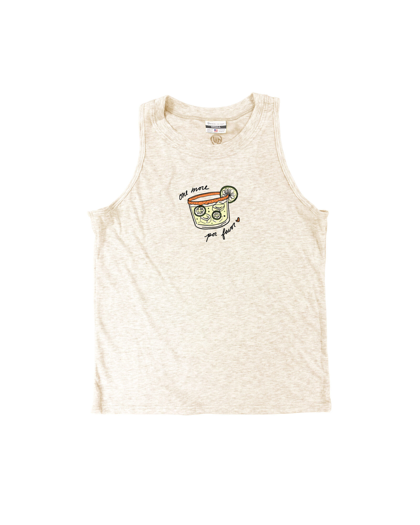 Image of One More Por Favor Oatmeal Relaxed Tank