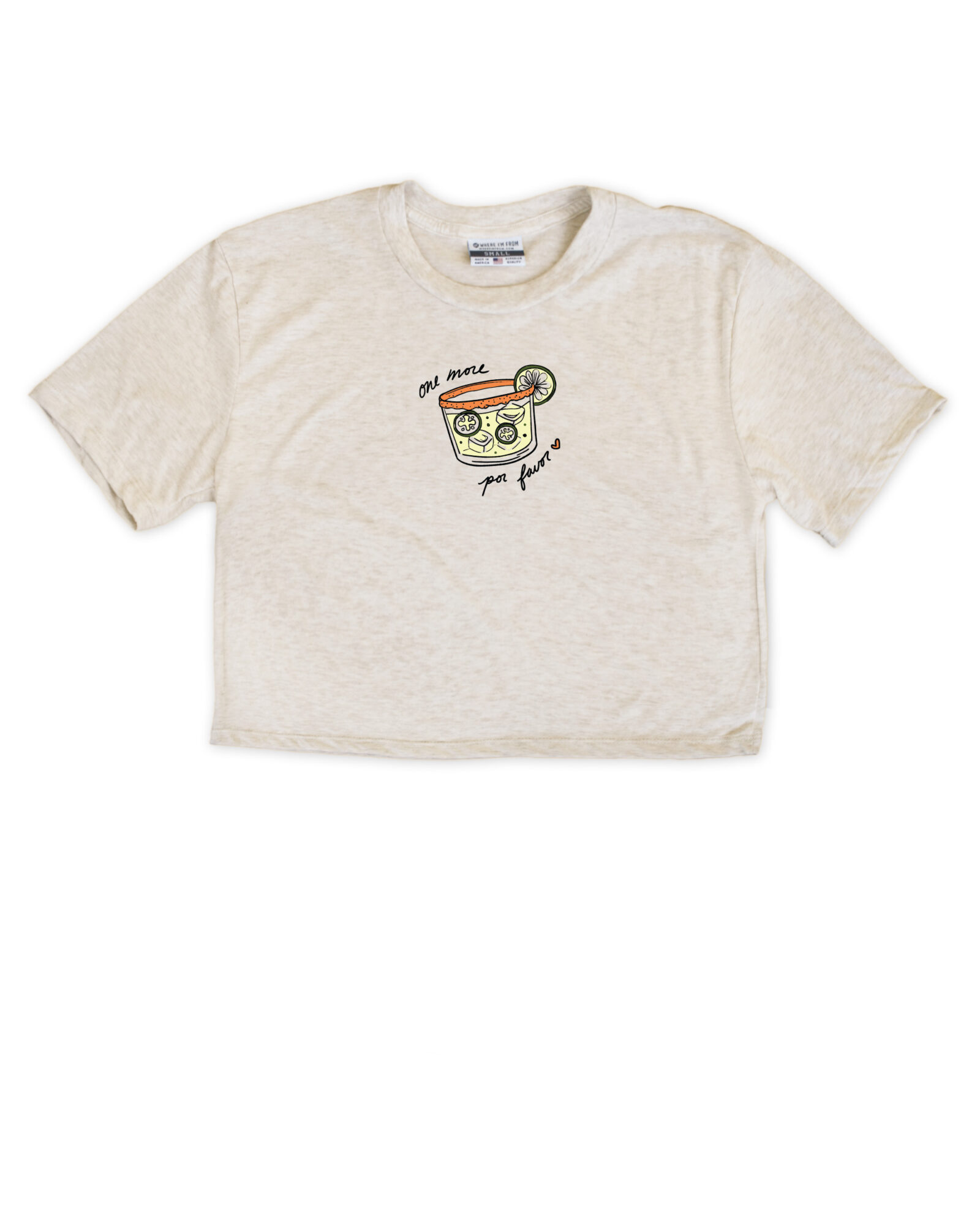 Image of One More Por Favor Oatmeal Crop Top