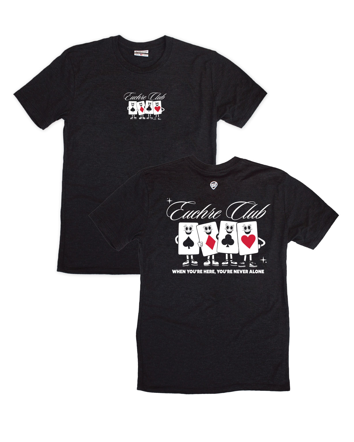 Image of Euchre Club Dancing Cards Front/Back Black Crew