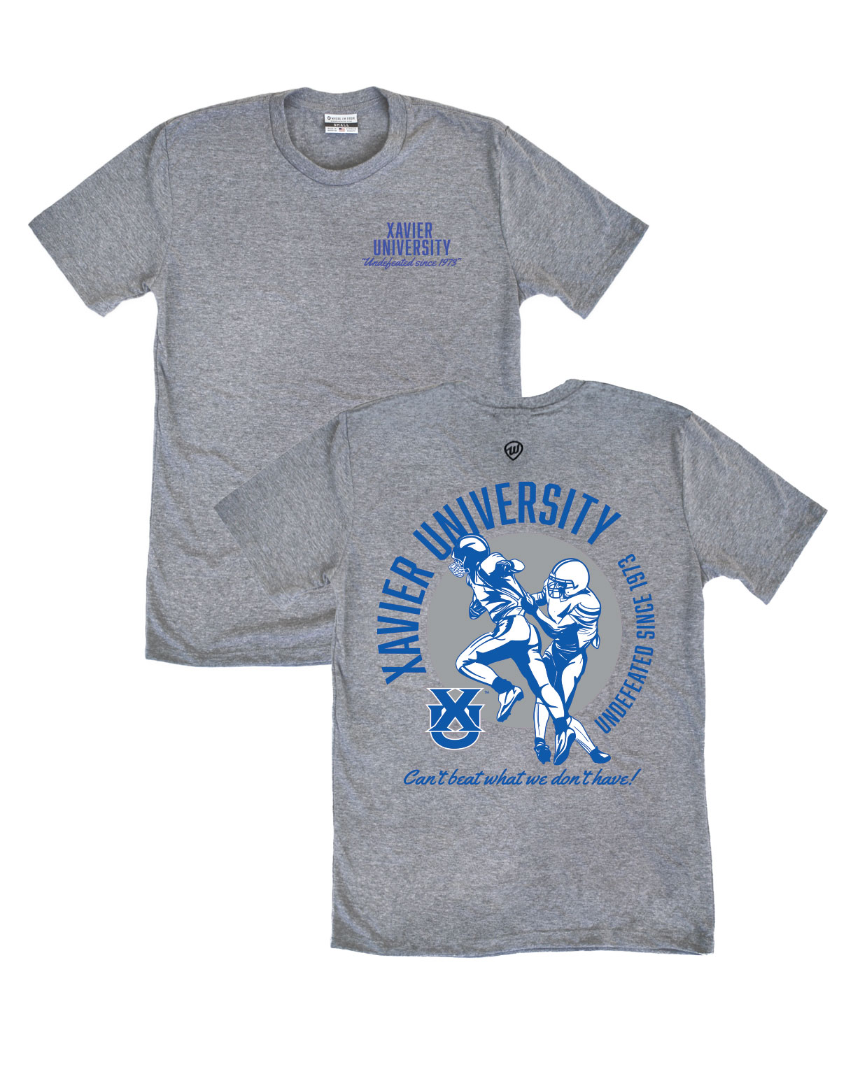 Image of Xavier University Vintage Football Front/Back Gray Crew