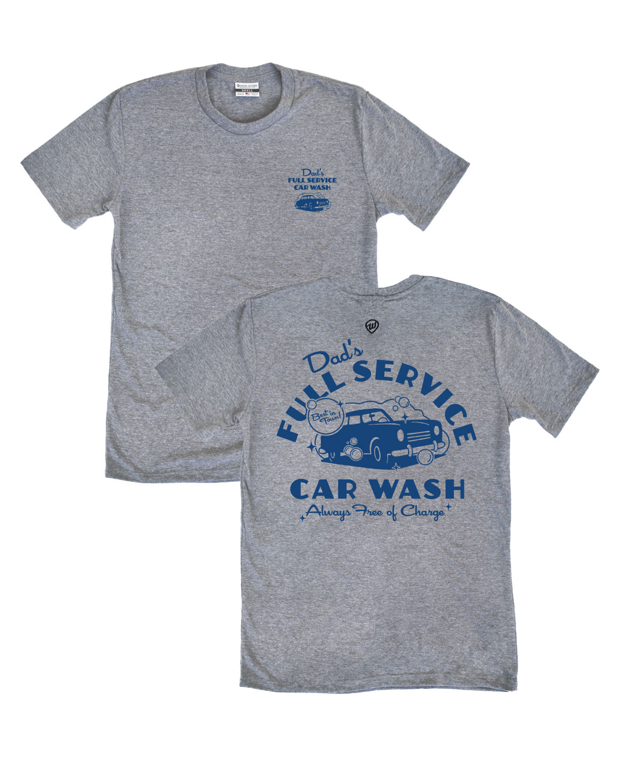 Image of Dad's Car Wash Front/Back Gray Crew