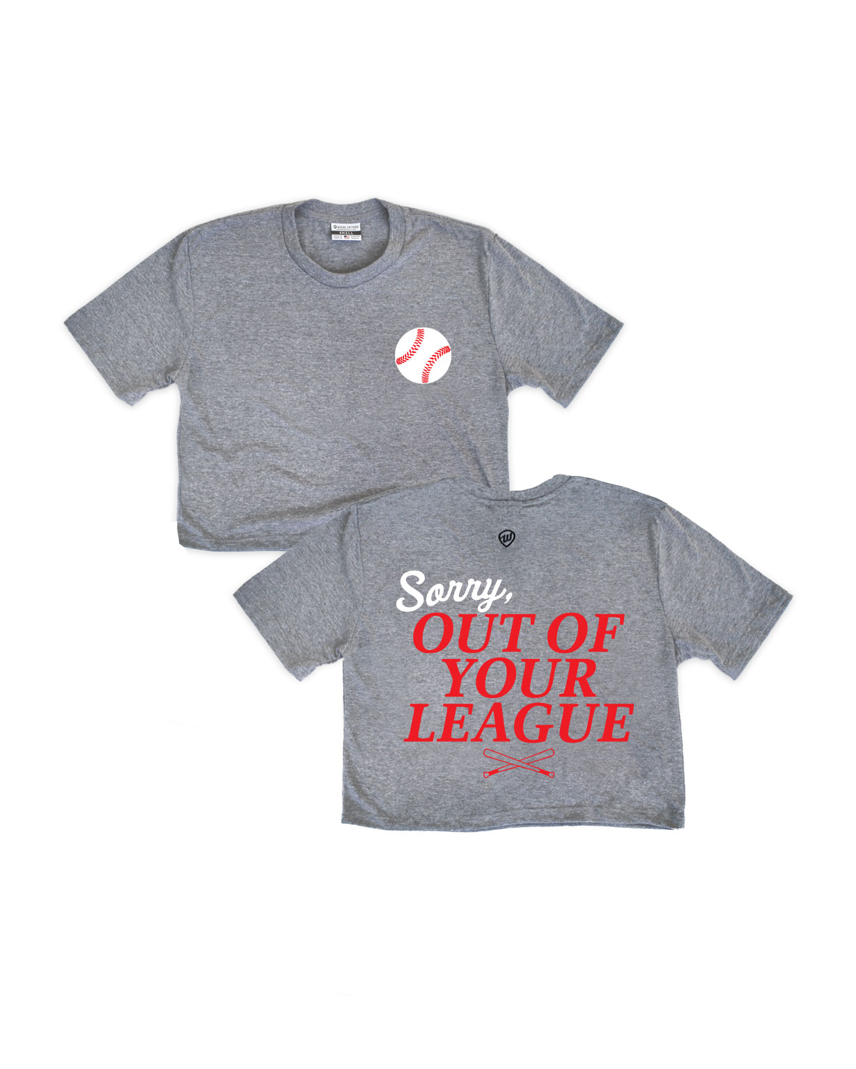 Image of Cincy Out of Your League Front/Back Gray Crop Top