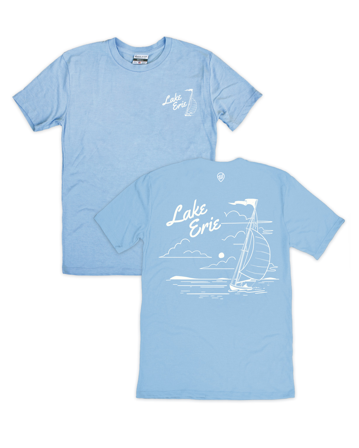 Image of Lake Erie Sailing Front/Back Light Blue Crew