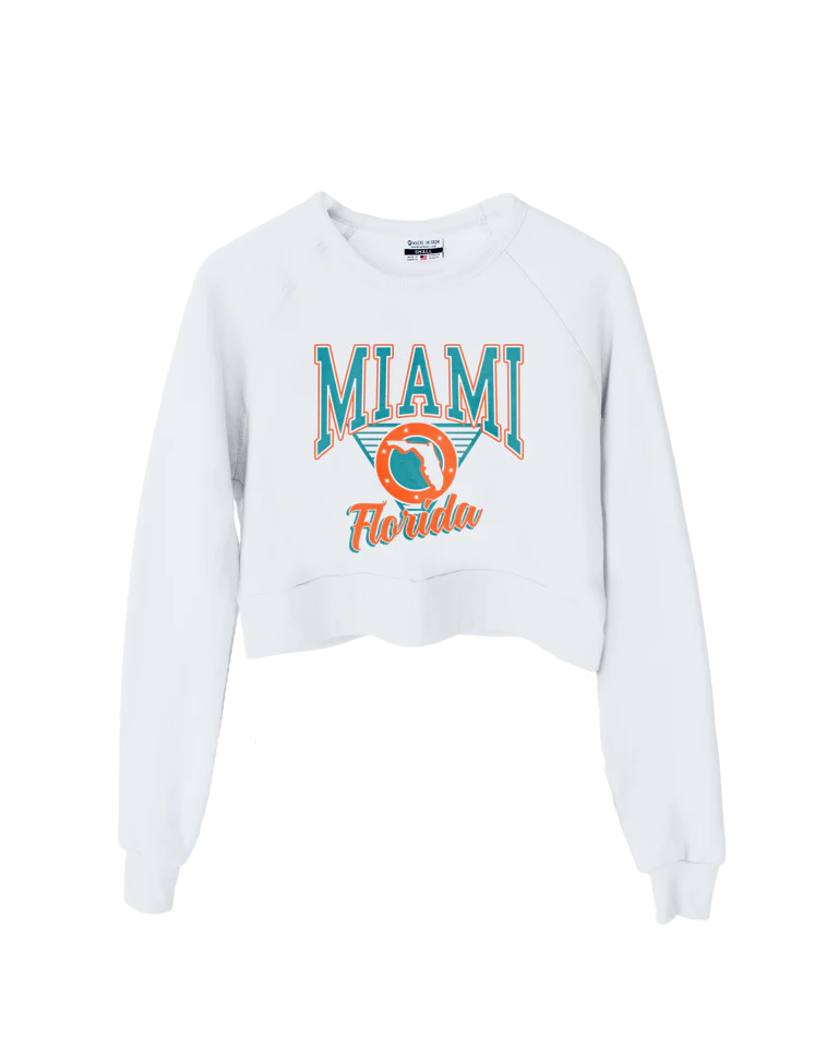 Image of Miami Florida State Circle Cropped Crew Sweatshirt