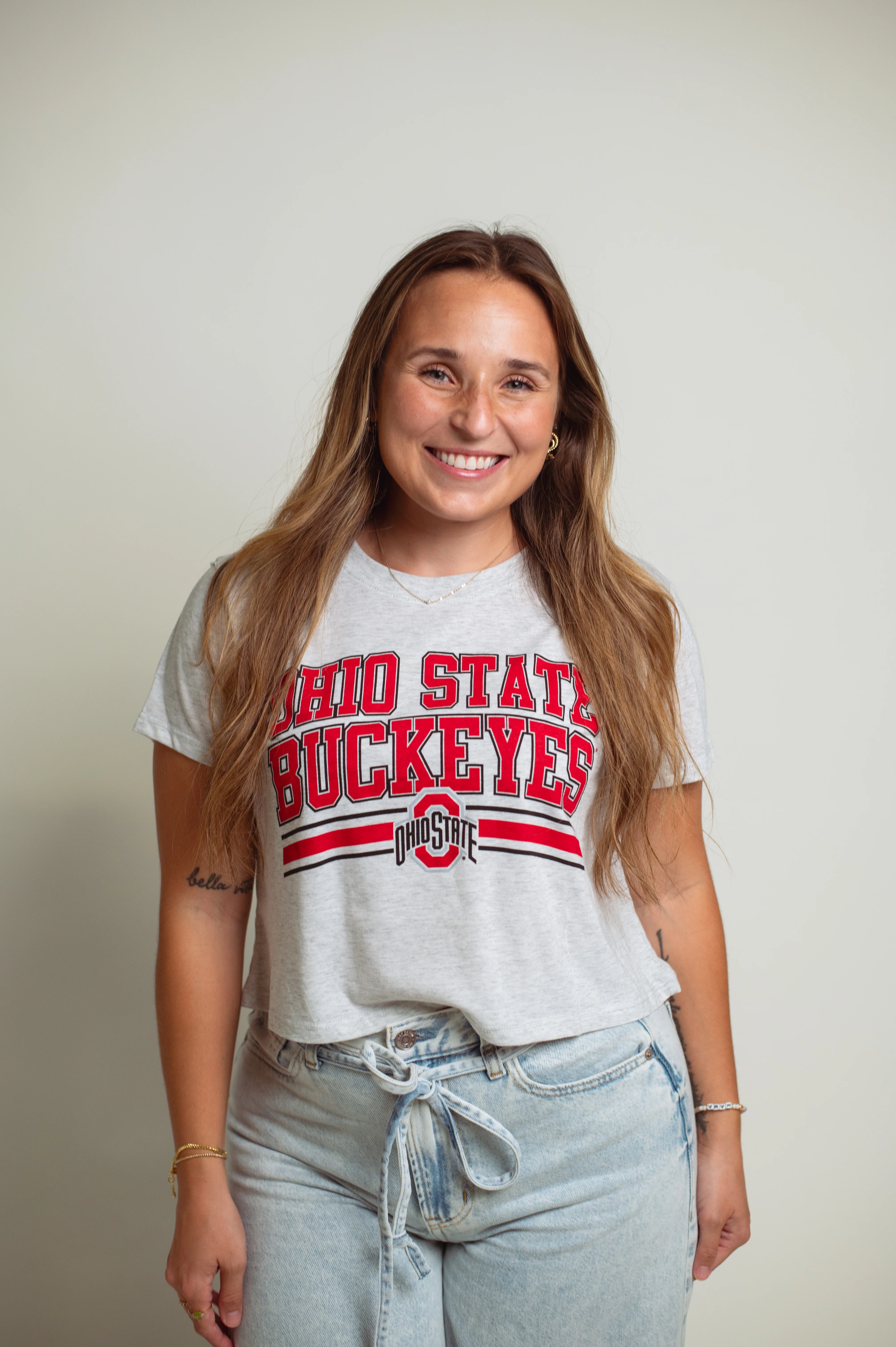 Image of Ohio State Buckeyes Arch Cropped Tee