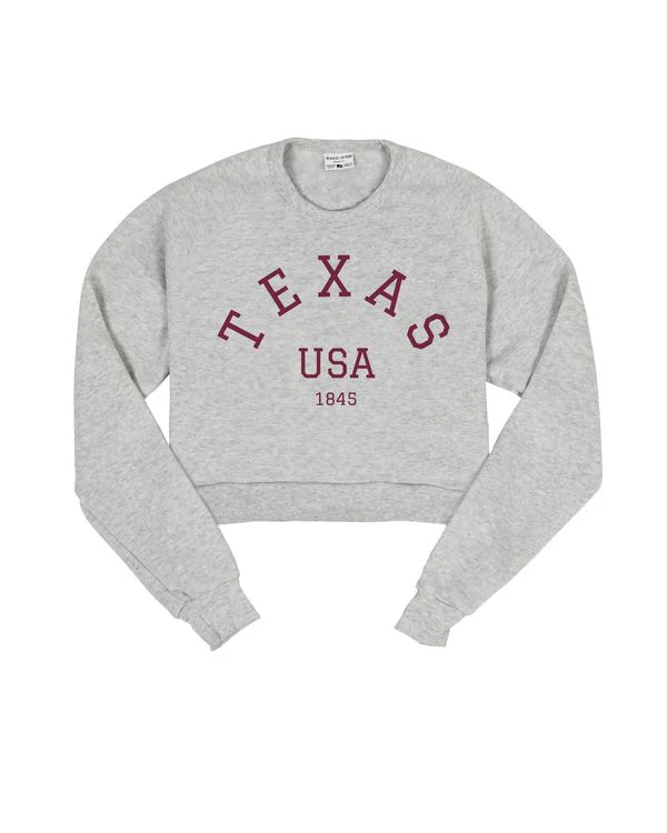 Image of Texas USA Cropped Crew Sweatshirt