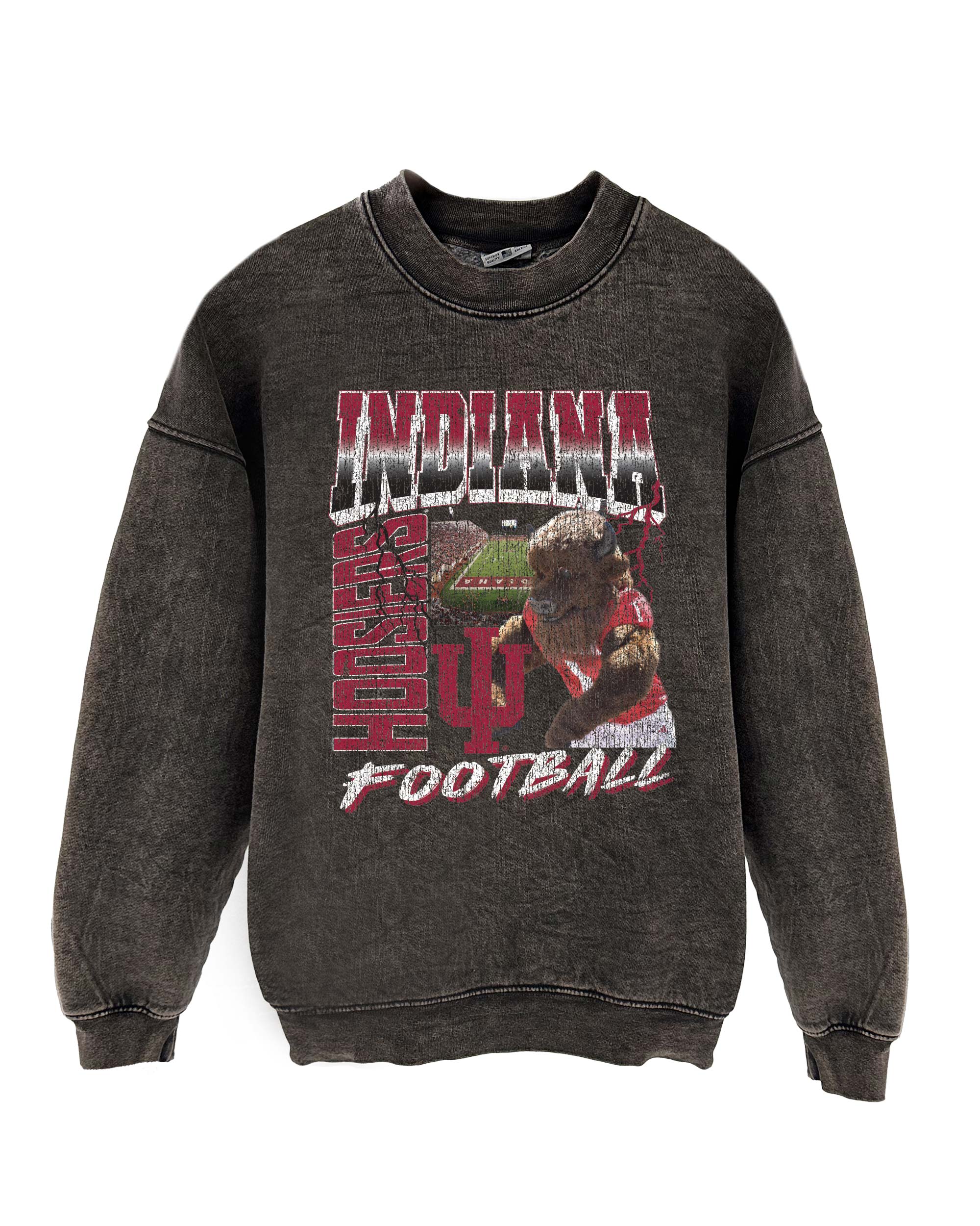 Image of Indiana Hoosiers Football 90s Bootleg Crew Sweatshirt