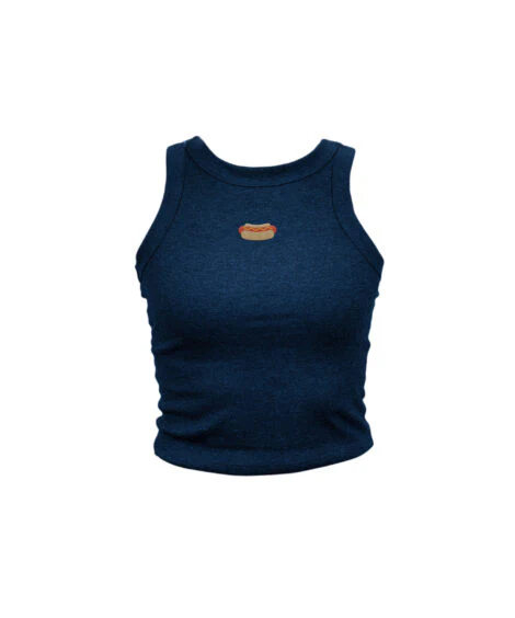 Image of Hot Dog Embroidered High Neck Tank