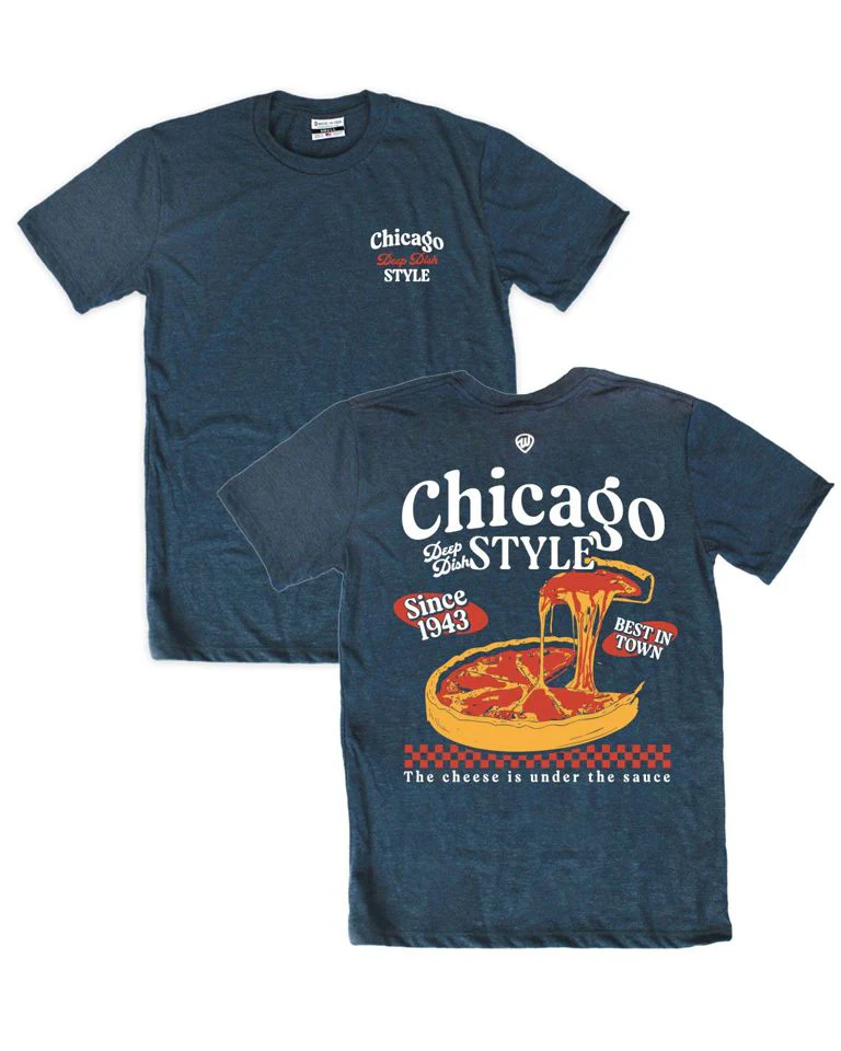 Image of Chicago Deep Dish Style Pizza Front/Back Tee