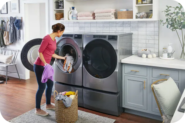 Person doing laundry
