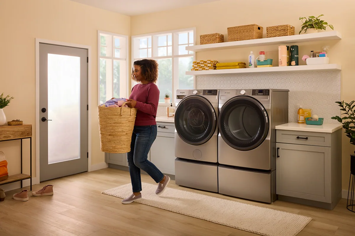 Person doing laundry