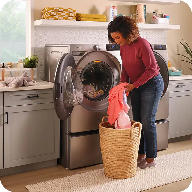 Person doing laundry