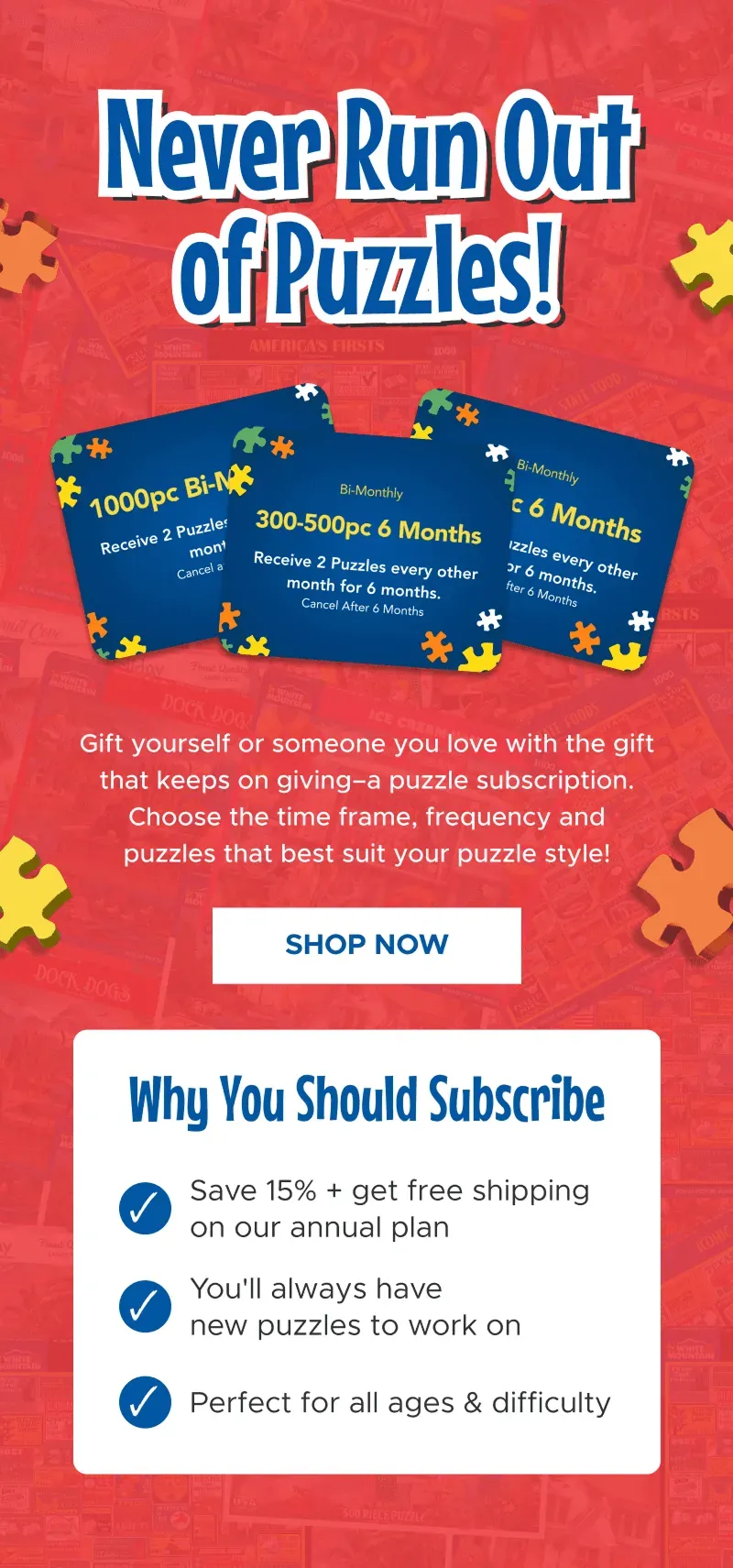 Never Run Out of Puzzles! | Shop Now