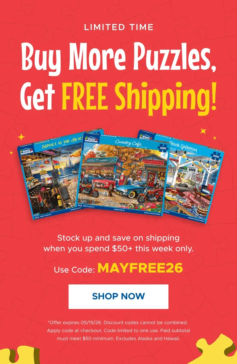 Buy More Puzzles, Get FREE Shipping! | Shop Now